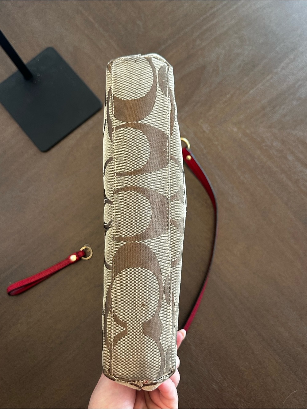 Coach Signature Stripe Hobo Bag *zipper pull fell off but will come w/it - Picture 10 of 16